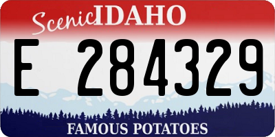 ID license plate E284329