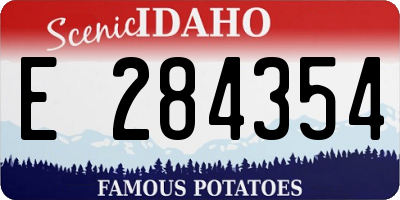 ID license plate E284354