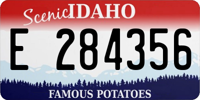 ID license plate E284356