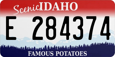 ID license plate E284374