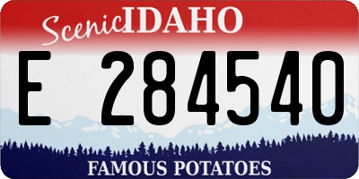 ID license plate E284540