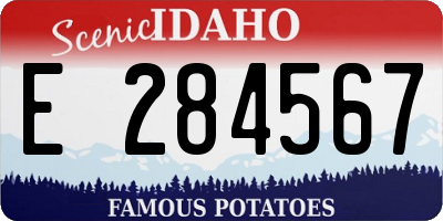 ID license plate E284567
