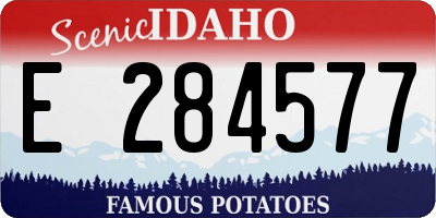 ID license plate E284577