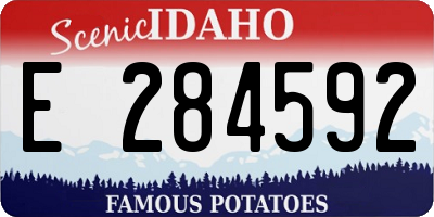 ID license plate E284592