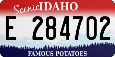 ID license plate E284702