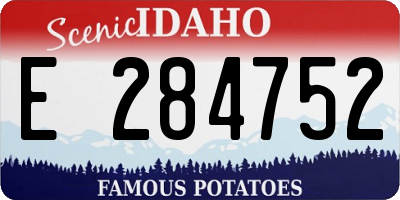 ID license plate E284752