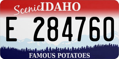 ID license plate E284760