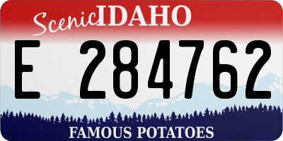 ID license plate E284762