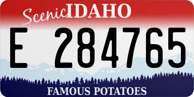 ID license plate E284765