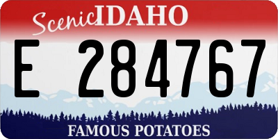 ID license plate E284767