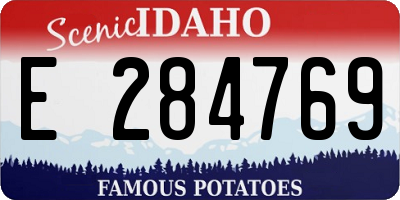 ID license plate E284769
