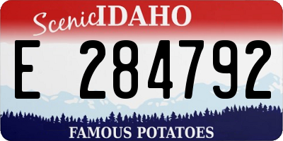 ID license plate E284792