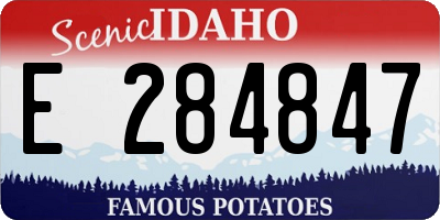 ID license plate E284847