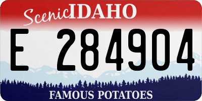 ID license plate E284904