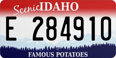 ID license plate E284910