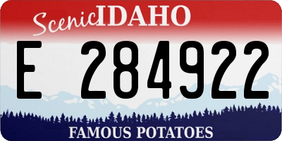 ID license plate E284922