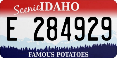ID license plate E284929