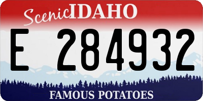 ID license plate E284932