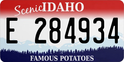 ID license plate E284934