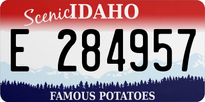 ID license plate E284957