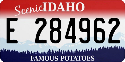 ID license plate E284962