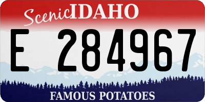 ID license plate E284967
