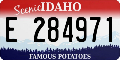 ID license plate E284971