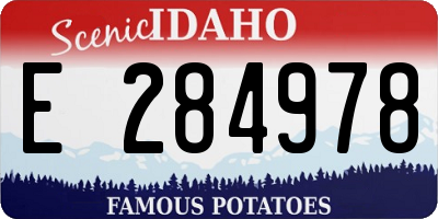 ID license plate E284978