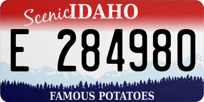 ID license plate E284980