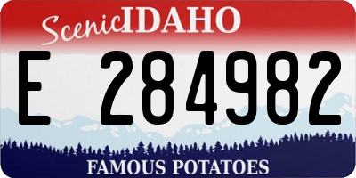 ID license plate E284982