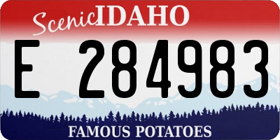 ID license plate E284983
