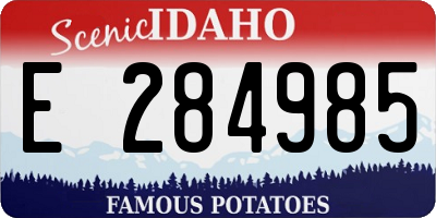 ID license plate E284985