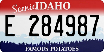 ID license plate E284987