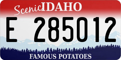 ID license plate E285012