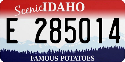 ID license plate E285014