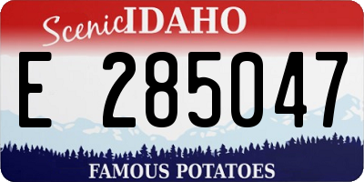 ID license plate E285047