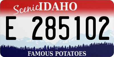 ID license plate E285102