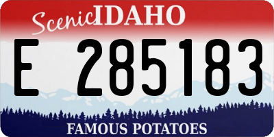ID license plate E285183