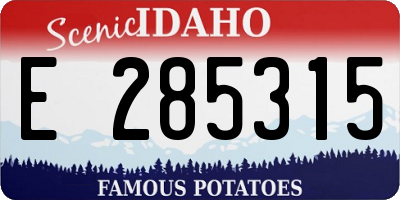 ID license plate E285315