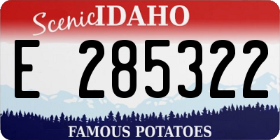 ID license plate E285322