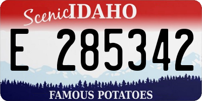 ID license plate E285342