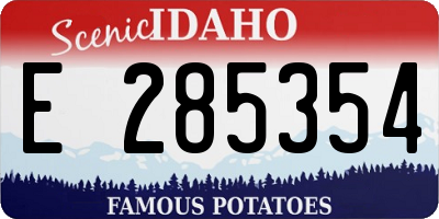 ID license plate E285354