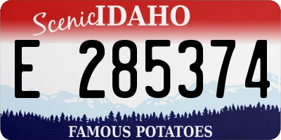 ID license plate E285374