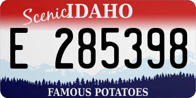 ID license plate E285398