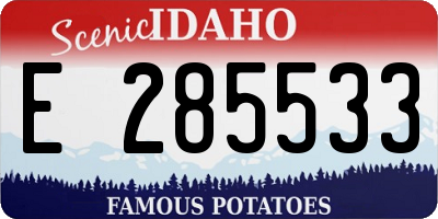 ID license plate E285533