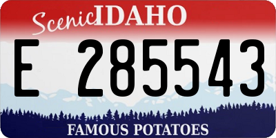 ID license plate E285543