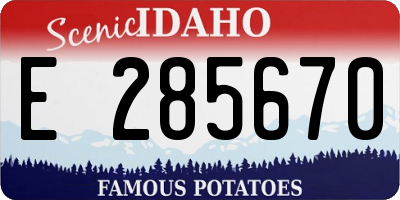 ID license plate E285670