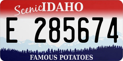 ID license plate E285674