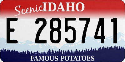 ID license plate E285741