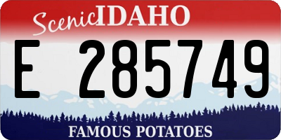 ID license plate E285749